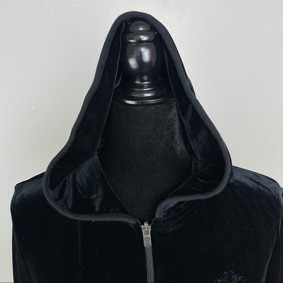 Victoria’s Secret VSX Sport Black soft Velvet Full Zip Up Jacket Hoodie Size M - Picture 8 of 12